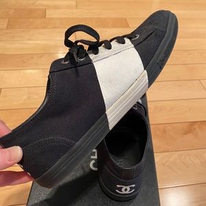 Chanel black and white sneakers